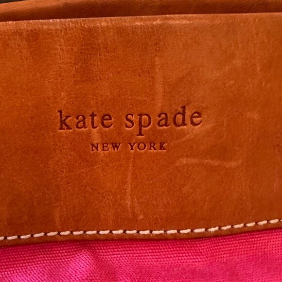 kate spade pink canvas and leather tote bag-VGVC - Picture 2 of 10